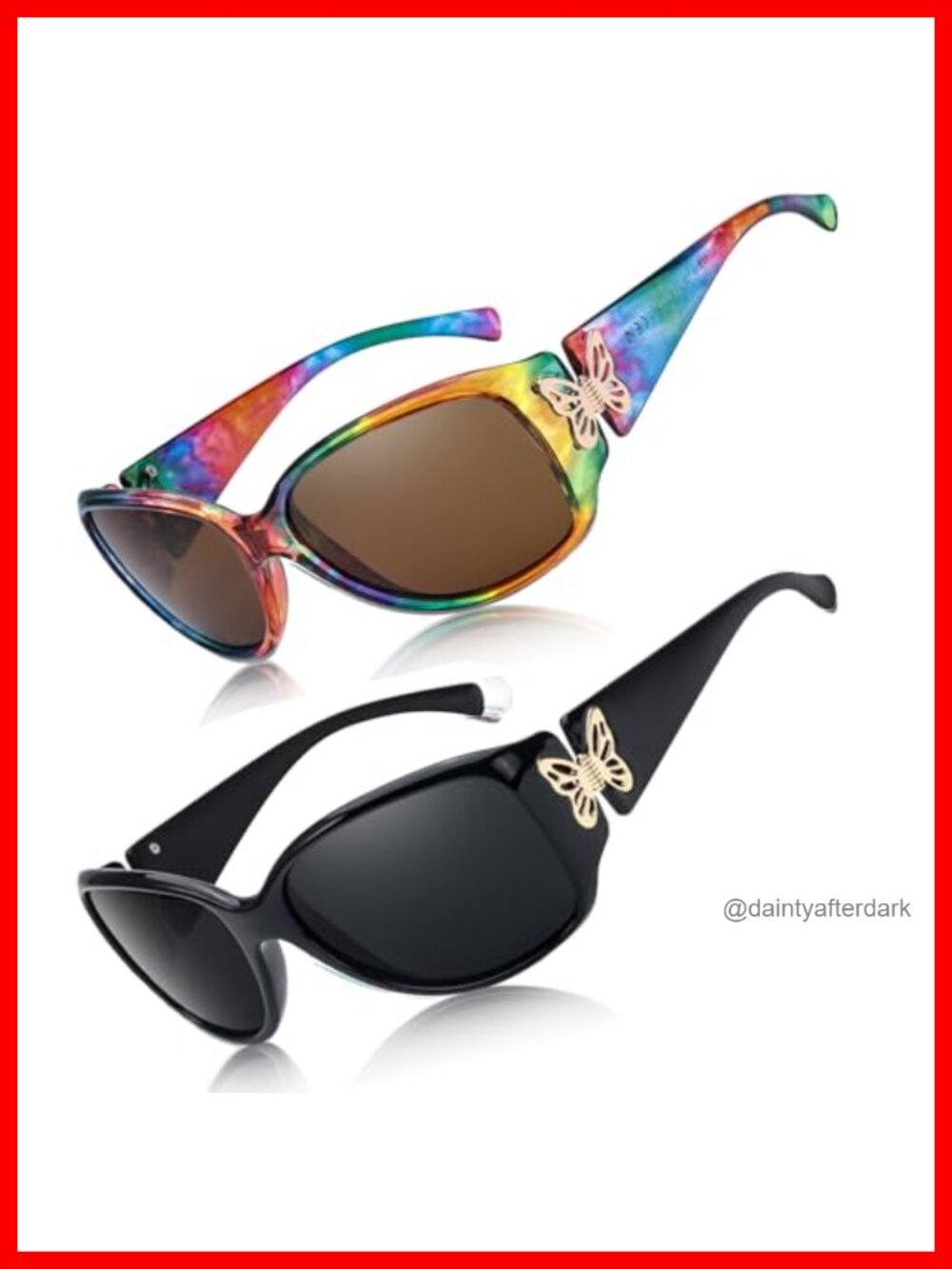 LVIOE Polarized Sunglasses with UV400 Protection Wraparound Butterfly Oval Retro